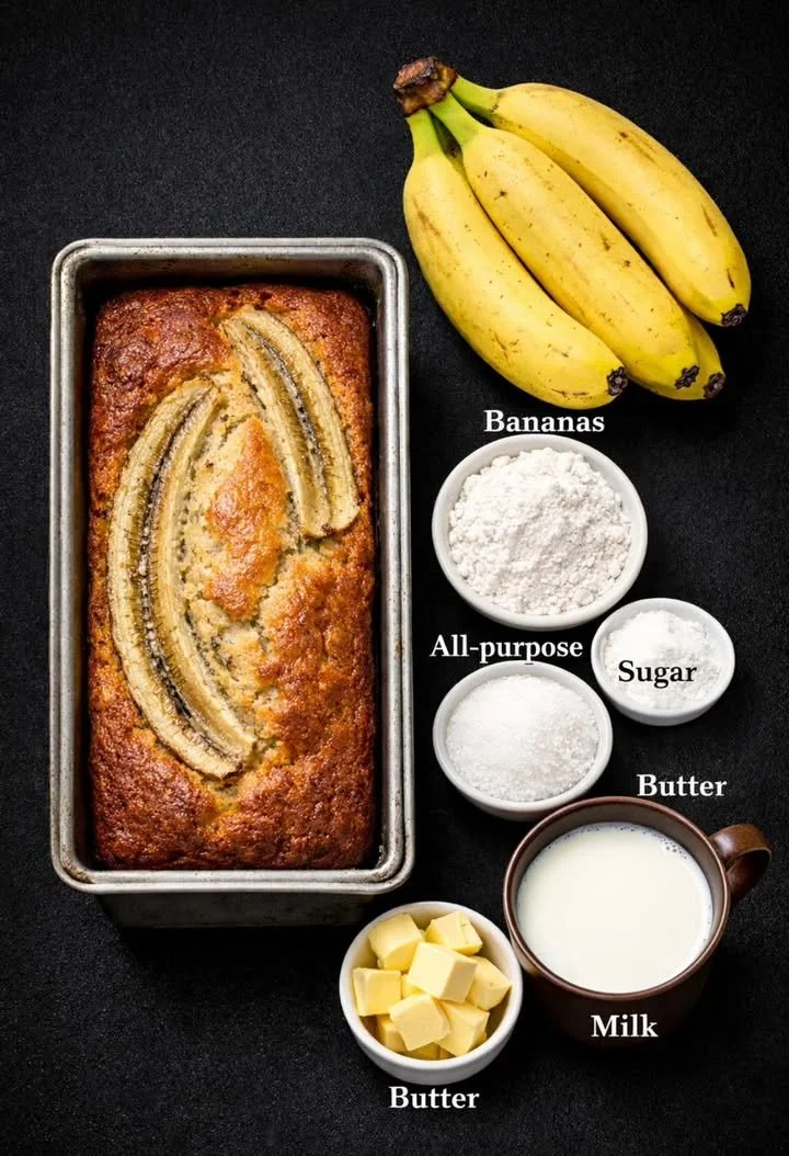 Delicious slice of classic banana bread on a wooden table