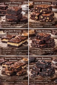 Delicious classic chocolate brownies on a plate with chocolate drizzle