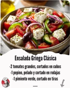 Classic Greek salad with fresh vegetables, feta cheese, and olives in a bowl.
