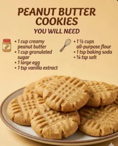 Delicious classic peanut butter cookies on a plate