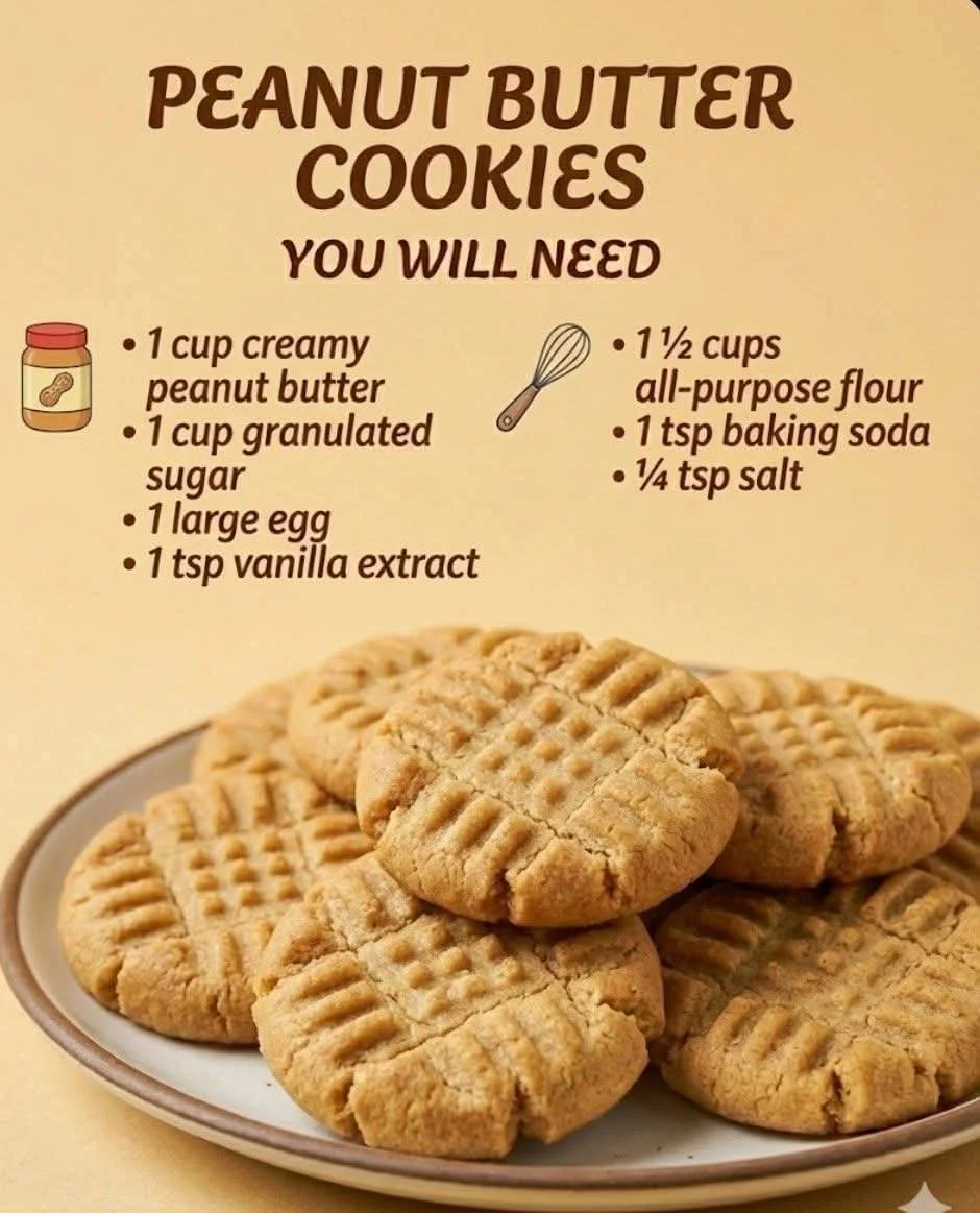 Delicious classic peanut butter cookies on a plate