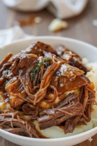 Delicious classic pot roast served with vegetables and gravy
