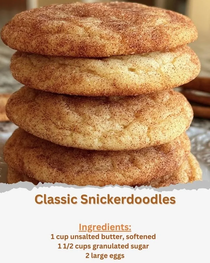 Freshly baked classic snickerdoodles with cinnamon sugar