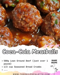 Delicious Coca-Cola Meatballs served on a plate with a rich sauce.