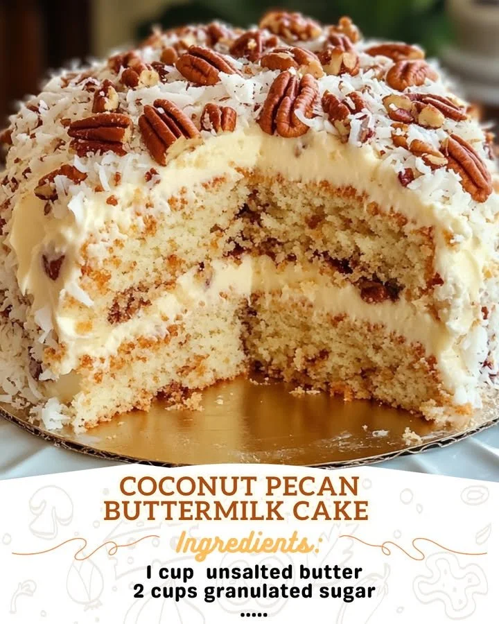 Coconut Pecan Buttermilk Cake