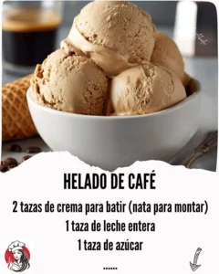 Scoop of delicious coffee ice cream in a cone topped with a sprinkle of cocoa