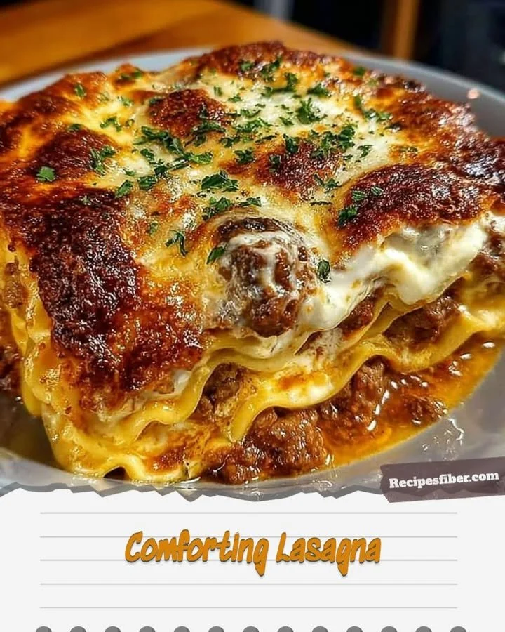 Deliciously comforting lasagna with layers of cheese, meat, and marinara sauce