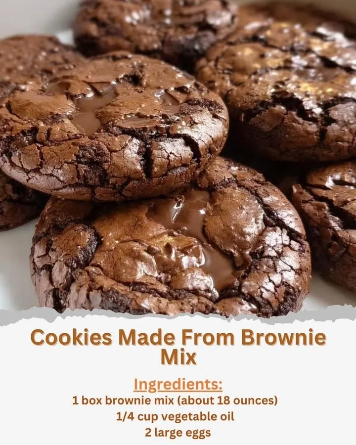 Delicious brownie mix cookies fresh out of the oven on a cooling rack.