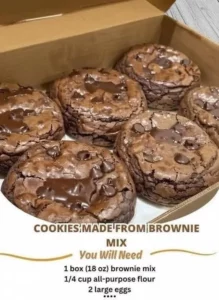 Delicious brownie mix cookies fresh out of the oven.