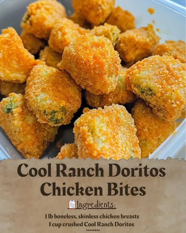 Cool Ranch Doritos Chicken Bites served on a plate with dipping sauce