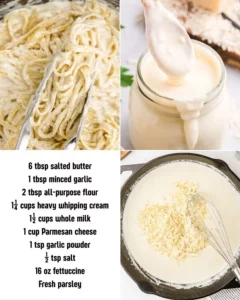 Creamy Copycat Olive Garden Alfredo Sauce served with pasta.