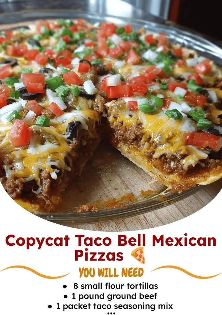 Delicious homemade copycat Taco Bell Mexican pizza ready to serve.