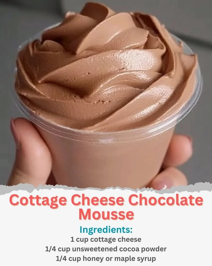 Delicious cottage cheese chocolate mousse dessert served in a bowl