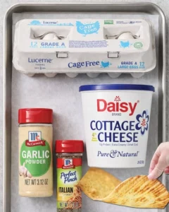 Delicious Cottage Cheese Flatbread served with fresh herbs and toppings