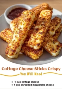 Crispy cottage cheese sticks served with dipping sauce on a plate.