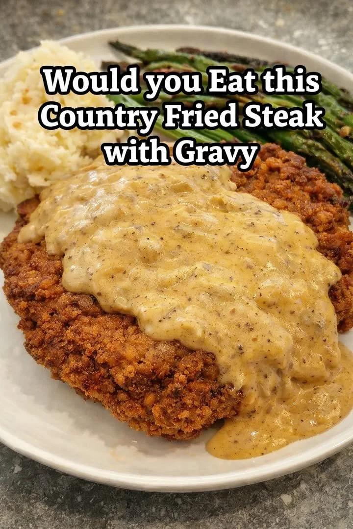 Delicious Country Fried Steak topped with creamy gravy, served on a plate.