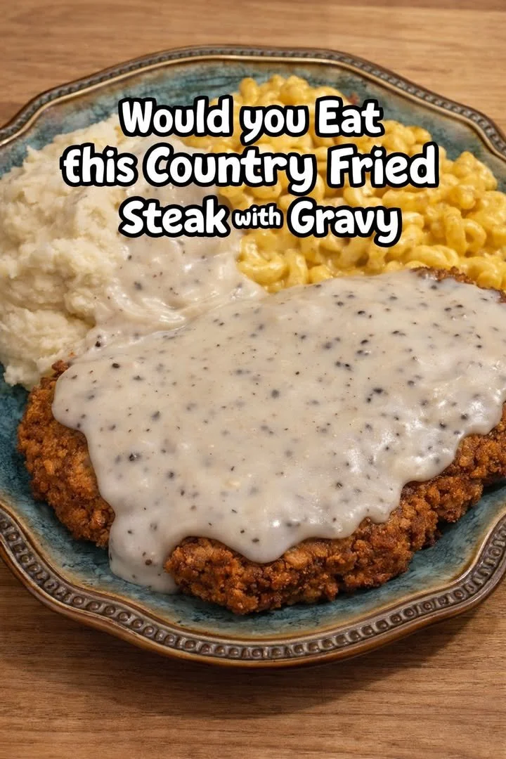 Delicious Country Fried Steak with creamy gravy served on a plate.