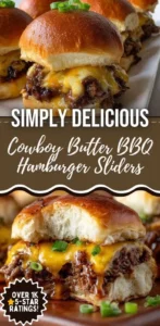 Delicious Cowboy Butter BBQ Hamburger Sliders served on a platter
