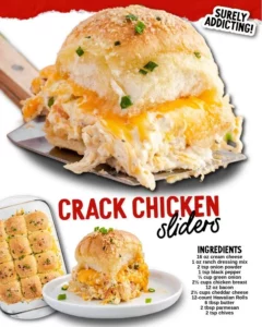 Delicious Crack Chicken Sandwiches served with creamy sauce and toppings