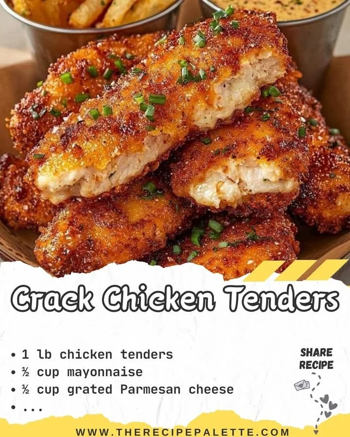 Delicious crack chicken tenders served with dipping sauce