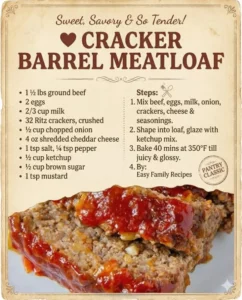 Delicious Cracker Barrel meatloaf served with mashed potatoes and gravy