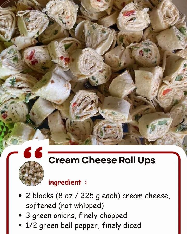 Delicious cream cheese roll ups with fresh ingredients and colorful toppings
