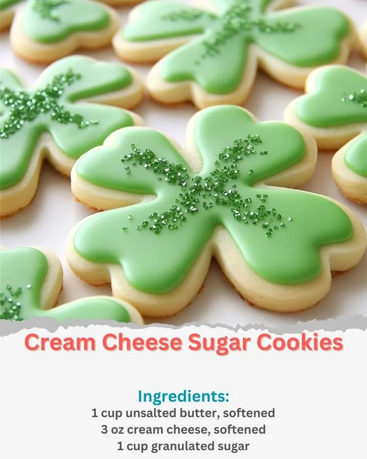 Freshly baked cream cheese sugar cookies on a plate
