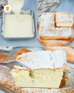 Slice of the creamiest cake topped with fresh berries and whipped cream