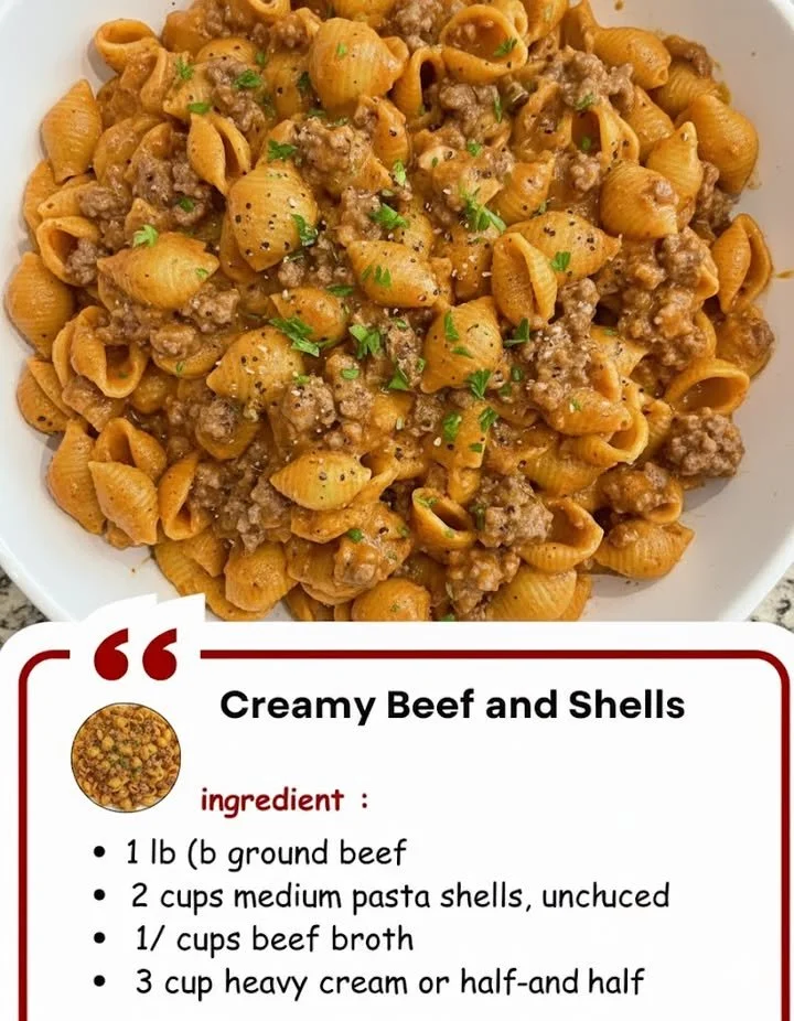Creamy Beef and Shells