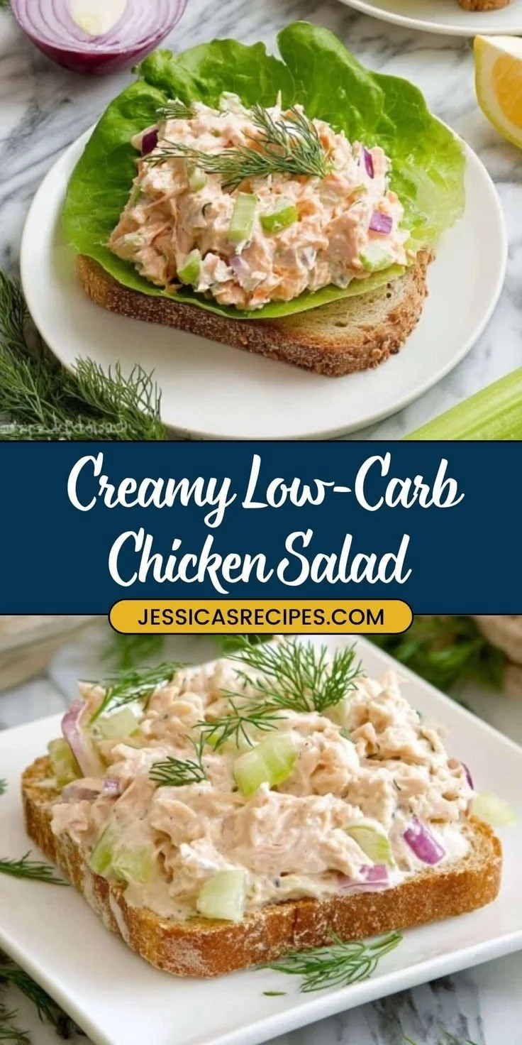 Creamy Cottage Cheese Chicken Salad served in a bowl with fresh ingredients