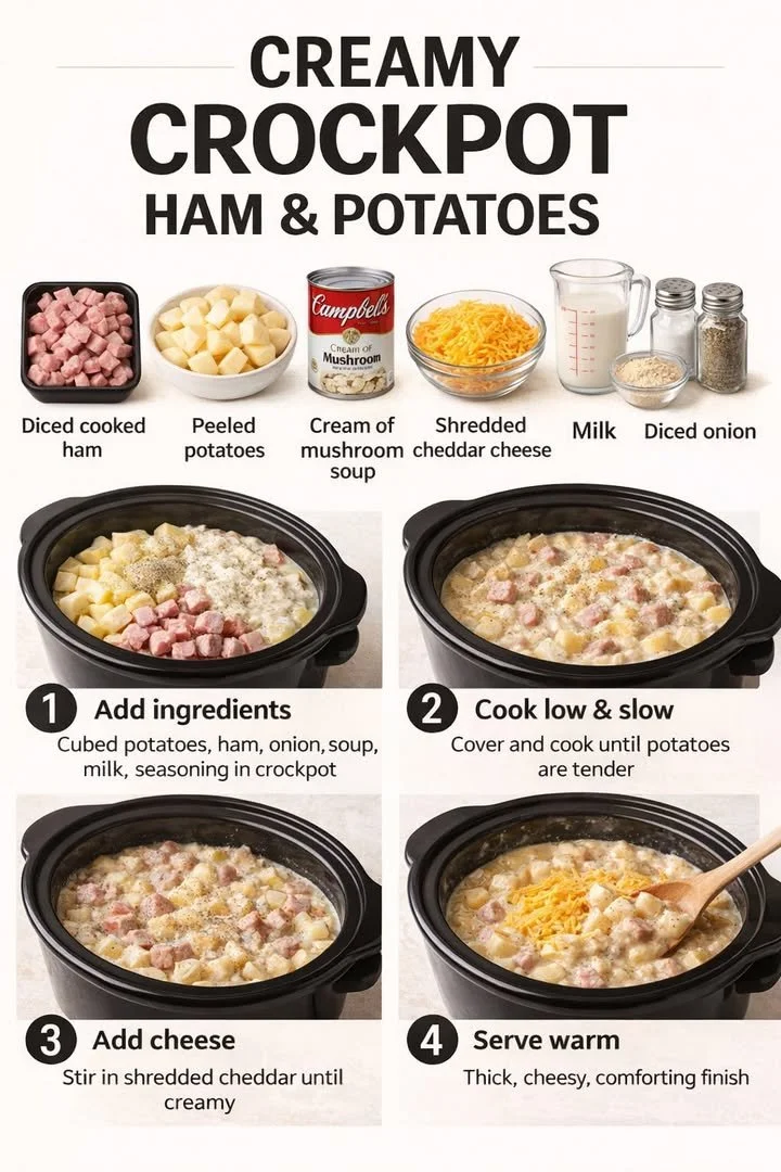 Creamy Crockpot Ham Potatoes