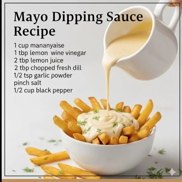 Creamy mayo dipping sauce with five delicious variations for dipping