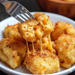 Crispy air fryer mac and cheese bites served with dipping sauce