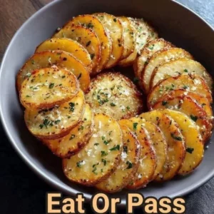 Crispy air fryer potato slices served in a bowl