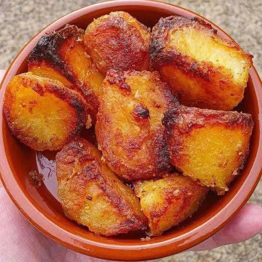 Crispy air fryer roast potatoes served in a bowl