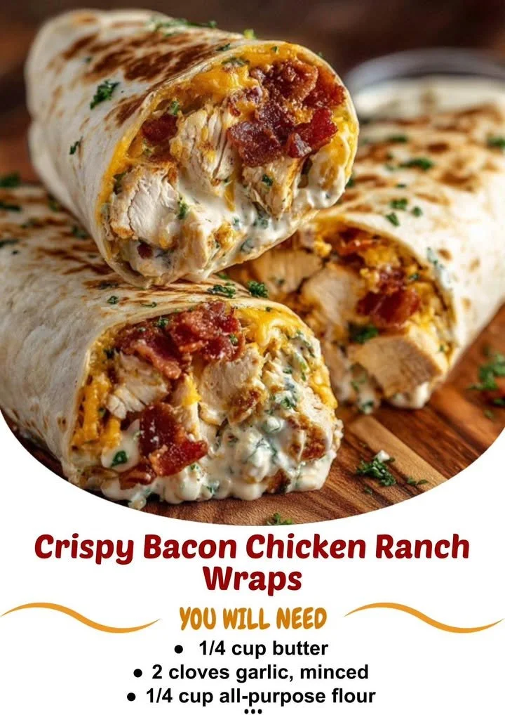 Crispy Bacon Chicken Ranch Wraps ready to enjoy with fresh ingredients.