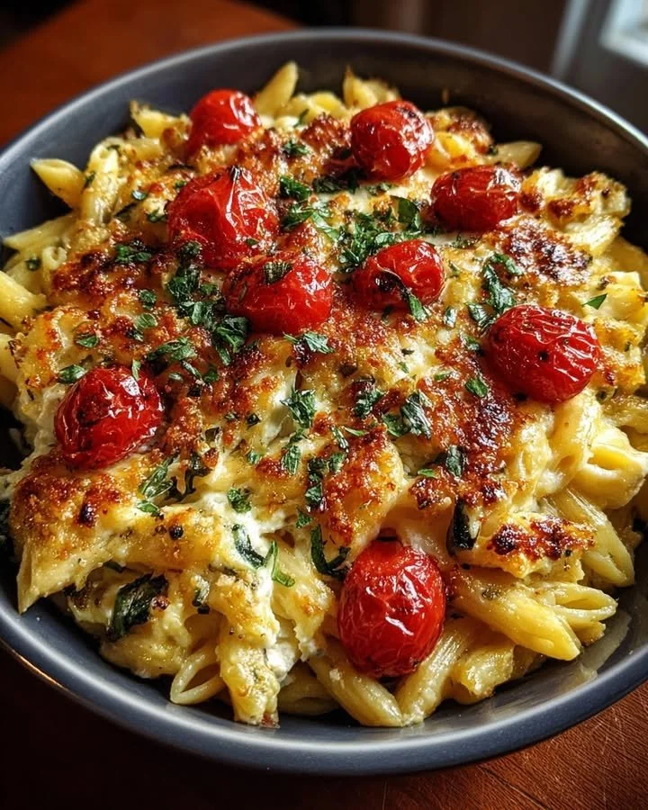 Crispy Baked Feta Pasta with Hidden Veggies