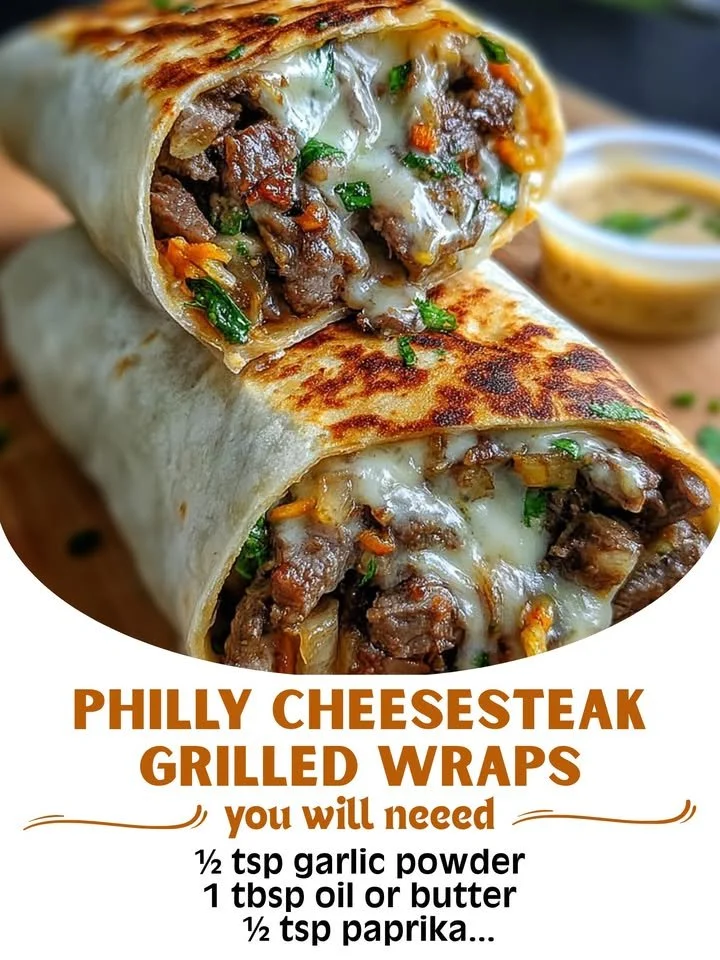 Crispy cheesesteak-style grilled wraps filled with beef and cheese.