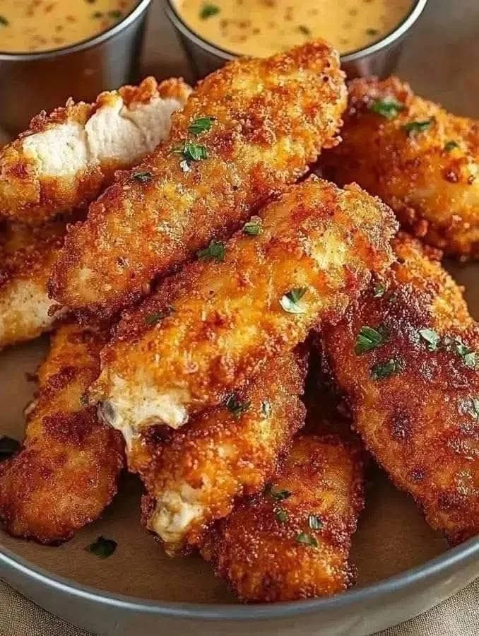 Crispy Chicken Tenders with Dipping Sauce