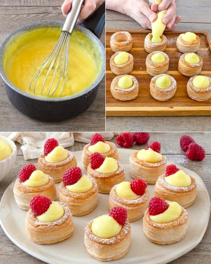 Plate of crispy creamy dessert bites ready to be enjoyed.