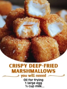 Crispy deep-fried marshmallows served on a plate, golden brown and delicious.