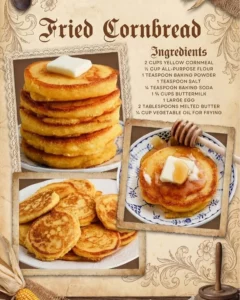 Delicious crispy fried cornbread served on a plate