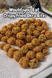 Crispy fried okra bites served as a tasty Southern snack