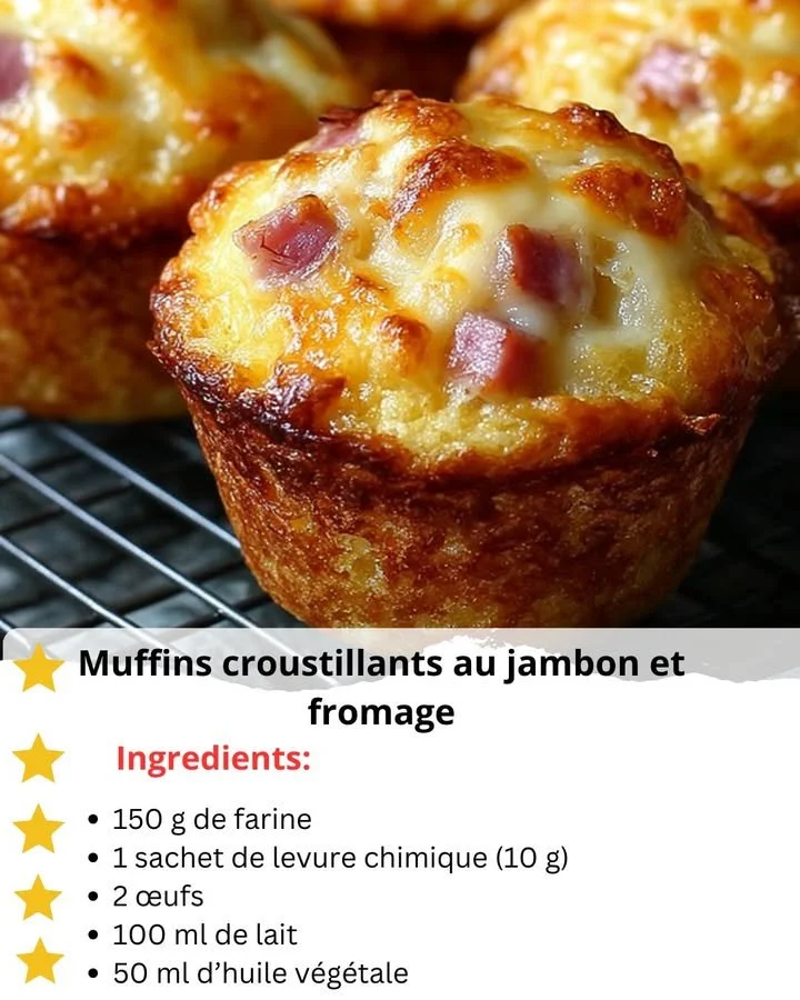 Delicious crispy ham and cheese muffins fresh out of the oven