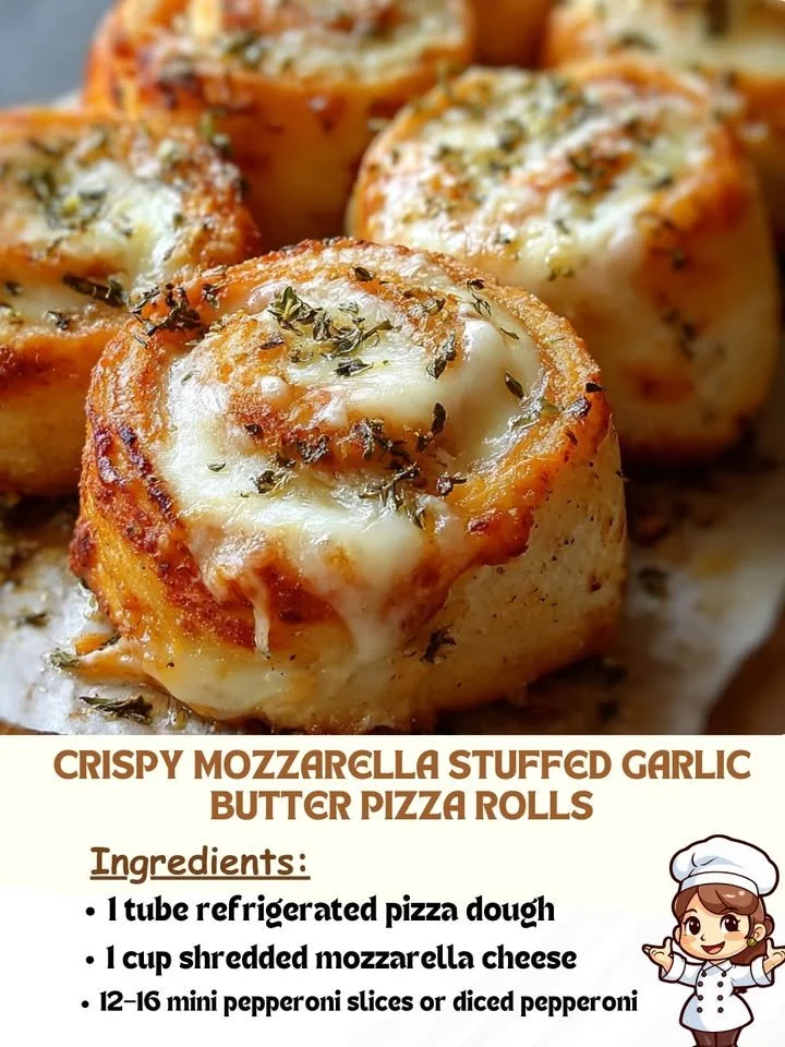Crispy Mozzarella Stuffed Garlic Butter Pizza Rolls