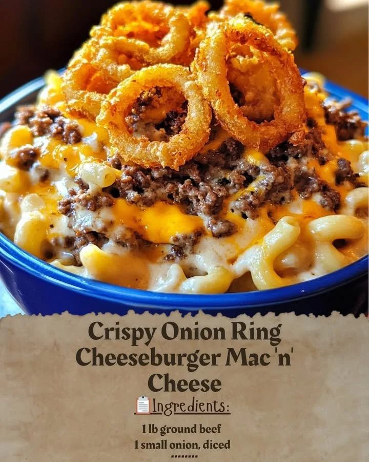 Crispy Onion Ring Cheeseburger Mac 'n' Cheese