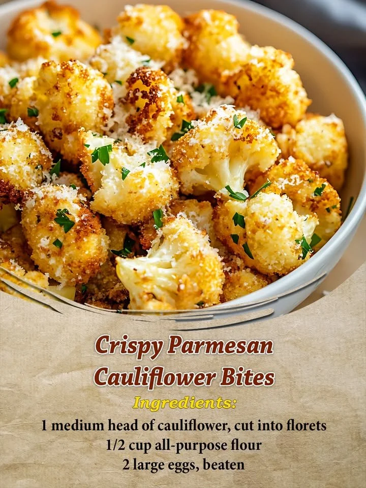 Crispy Parmesan Cauliflower Bites