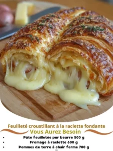Crispy puff pastry filled with delicious melting raclette cheese.