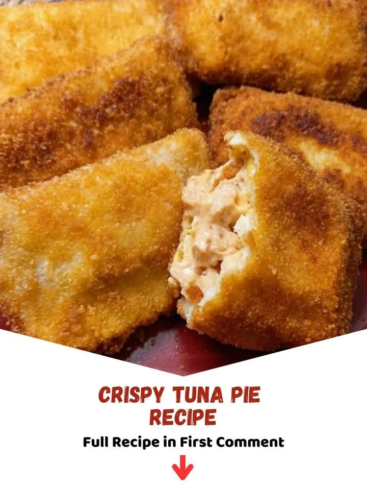 Crispy tuna pie freshly baked with golden crust and savory filling