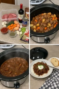 Delicious Crock-Pot Chicken Teriyaki served with rice and vegetables.